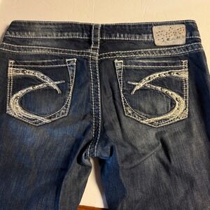 Silver Jeans Aiko Bootcut Embellished Pockets Dark Wash Denim‎ Jeans 29